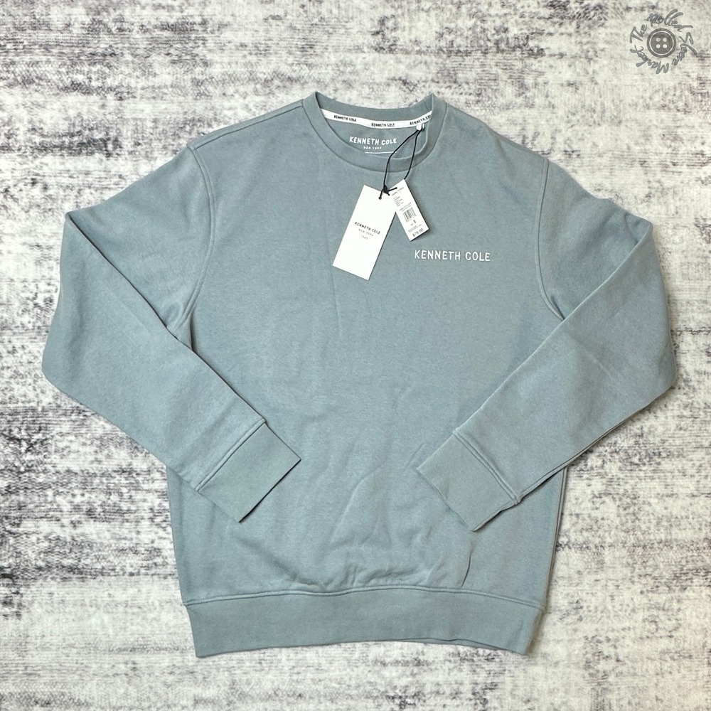 NWT Kenneth Cole New York Fleece Light Blue Sweatshirt Men's Small KF9J40CA0